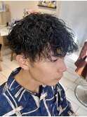 メンズパーマ　波巻き　波巻きスパイラル　横浜