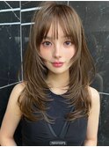 韓国ヘアグレージュカラーブリーチ無し髪質改善イヤリングカラー