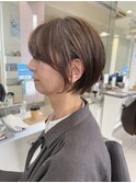 ショートカット×ひし形ショートボブ×前髪あり30代40代50代
