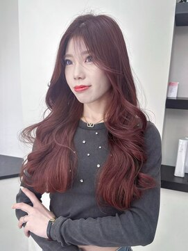ヌク(Nuku.) 韓国風レイヤー_ブラウンレッド_髪質改善