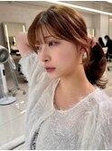 イメチェン/似合わせカット/フルバング/レッドブラウン/中野