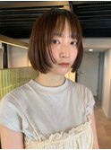 顔周りだけ前上がりボブ
