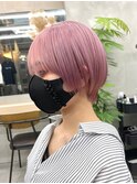 【GEEKS渋谷】初ブリーチ/ピンク/ハイトーン/小顔クールショート