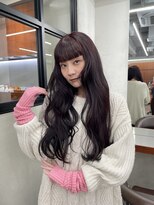 ニコ トウキョウ 渋谷(nico TOKYO)&nbsp;ダブルカラーチェリーレッドピンクブラウン韓国レイヤーロング