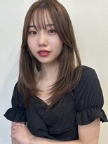 キノ(kino) ローレイヤーカット顔周り前髪ありミルクティーブラウン