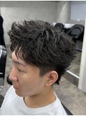 メンズスパイキーショートメンズパーマピンパーマ