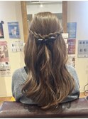 シンプルで可愛いハーフアップアレンジ