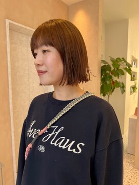 オン キャナルシティ博多前店(on) 【晴音】ブラウンベージュ/切りっぱなしボブ/30代