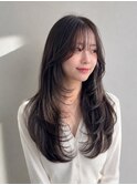韓国風フェイスレイヤー×艶ダークグレージュ