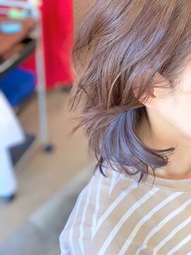 ヘアーメイク リボーン ムーヴ(hair make re:bbon move) インナーカラー×ブルーアッシュ
