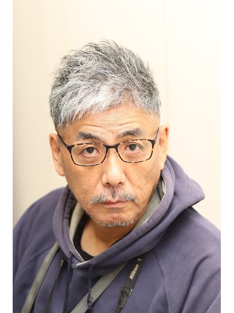 50代60代渋ソフトモヒカンツーブロックスパイキーベリーショート