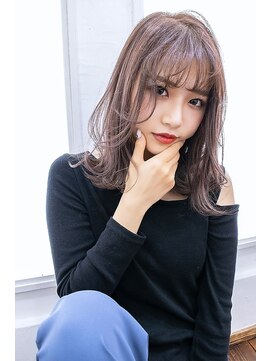 アンジェリカ 立町店(ANGELICA) ANGELICA シースルーバング モーヴ ミルクティ レイヤーカット