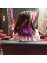 リミックス(REMIX by Love hair KING OF PRINCESS HAIR&EXTENTION) 原色派手髪 インナーカラー 原色パープル 原色ピンク 原色ブルー