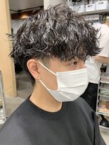 波巻きスパイラルパーマツイストスパイラルツーブロック