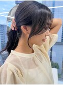 アッシュブラック20代30代小顔カットブルーグレージュ