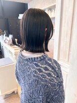 キャアリー(Caary)&nbsp;福山美容室Caary 切りっぱなしボブ透明感アッシュブラック