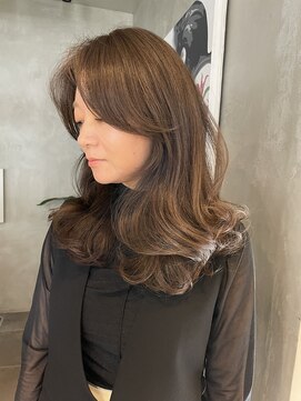 ブルックス ロングレイヤー　シアーカラー　オリーブベージュ　レイヤー