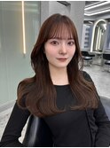 博多/福岡/韓国ヘア/前髪顔周りカット/レイヤー/ブラウンカラー
