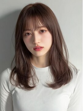 アイリス 天文館店(AIRIS) ピンクブラウンカラー 透明感カラー 艶髪 レイヤーカット 20代