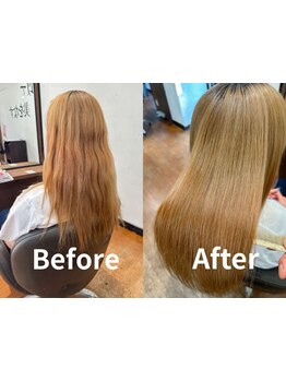 【和歌山駅車で5分】他店で断られたブリーチ矯正もご相談ください。乾かすだけでまとまる美髪へと導きます!