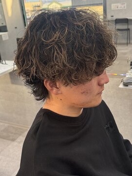 リオールバイニアウ(RE:ALL by Niau) メンズマッシュウルフパーマスパイラルパーマツーブロックカラー