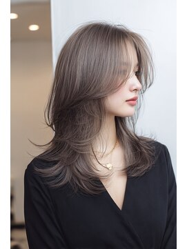 ミディアム/レイヤー/韓国風/カーテンバング