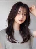 ★コテ巻き風パーマデジタルパーマ韓国風パーマ顔周りカット前髪