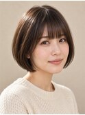 ワイドバング×コンパクトボブ