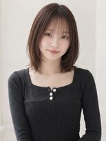 ユーフォリア 新宿店(Euphoria) ミディアムストレートシースルーバング丸みチョコブラウン新宿