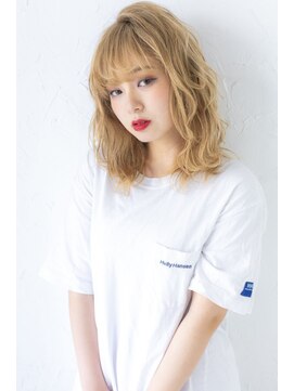 ヘアーアンドメイク グリーン(hair&make green) 外国人風ハイトーンウェーブ【東十条/王子/エヌドットカラー】