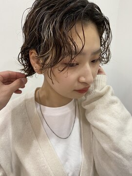 エフ ヘアーアンドリラクゼーション(F. hair & relaxation) 【F.】中崎町20代30代前髪なしショートボブパーマ