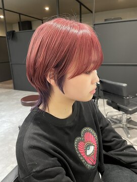 ナンバー(number+) 10代20代ウルフカットピンクカラーパープルカラー