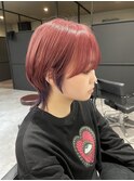 10代20代ウルフカットピンクカラーパープルカラー