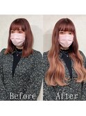 テラコッタカラー#シールエクステ#アースカラー#韓国#美髪#大須