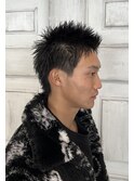 スパイキーショート/刈り上げ/黒髪/メンズカット/メンズパーマ