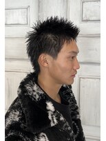 ケシキ(keshiki)&nbsp;スパイキーショート/刈り上げ/黒髪/メンズカット/メンズパーマ
