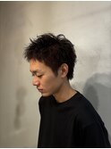 ＊スパイキーショートに春らしいボルドーブラウン◎