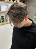 メッシュセンターパート フェード ハイライト メンズ 眉毛