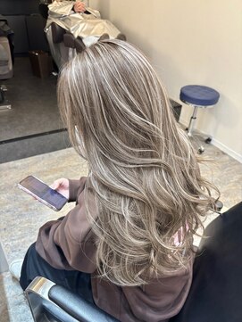 ブレンド 渋谷(BLend) 前髪ハイライトカラーこなれミディイメチェンウェーブパーマ