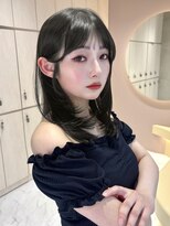 グロー 大宮(GLROW)&nbsp;レイヤーカット　オリーブグレージュ　顔まわりカット　韓国ヘア