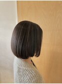 30代40代◎秋カラー◎グレージュハイライト×ボブ