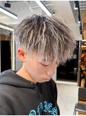 ツイストマッシュホワイトメッシュパイルツイストパーマ