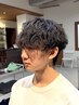 メンズカット+波巻きパーマ