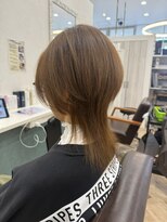 バディヘアーサロン(BUDDY HAIR SALON)&nbsp;くびれヘアウルフカットヨシンモリ12トーン韓国カーキベージュ