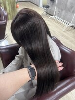 シェノン 近鉄奈良店(CHAINON)&nbsp;ミルクティーブロンド/ダークブルー/デジタルパーマ/近鉄奈良
