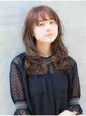 毛先カール　ココアブラウン