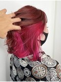 【MICHI 富田店　古作蓮】インナーカラー　ビビットピンク