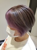 パープルフェイスフレーミング★グレージュベース★ショートボブ