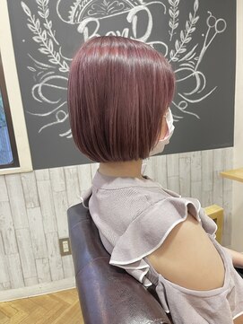ビー オン ディー ヘア 池袋(BonD hair) #ラベンダーピンクのミニボブ【池袋/髪質改善/ハイライト】