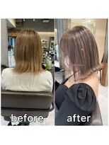 トルネード(TORNADO)&nbsp;海外へア 外国人風 ミルクティーベージュ 切りっぱなしボブM225